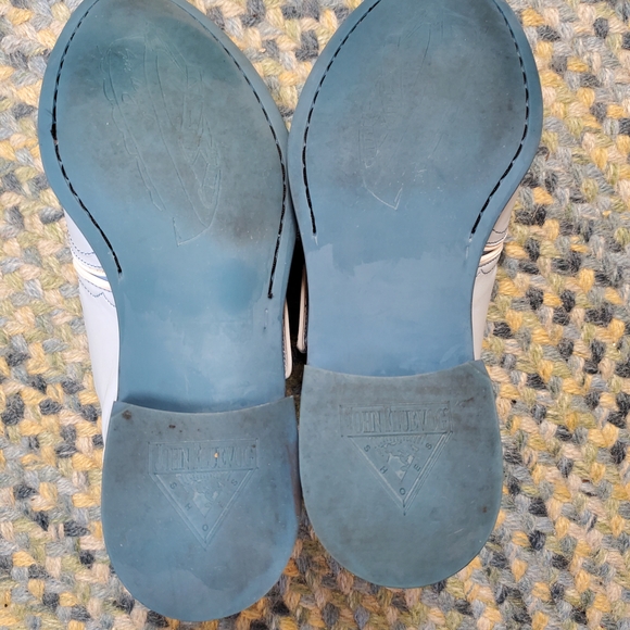 John Fluevog Light Blue and White Buckle Oxfords - Picture 4 of 6